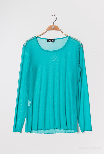 Plus Size Transparent t-shirt in fishnet