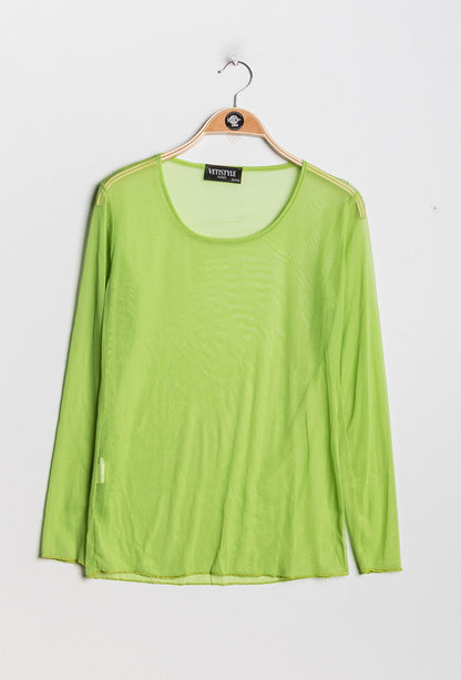 Plus Size Transparent t-shirt in fishnet