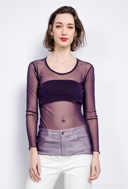 Plus Size Transparent t-shirt in fishnet