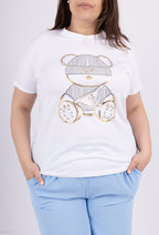 Plus Size Stretch Cotton Printed T-Shirt