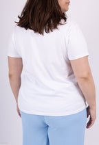 Plus Size Stretch Cotton Printed T-Shirt