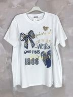 Plus Size Stretch cotton printed t-shirt
