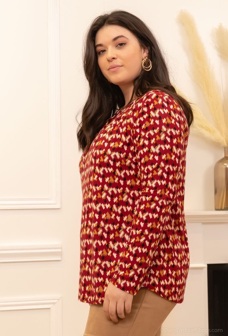 Plus Size Tryckt T-shirt för Stora Storlekar