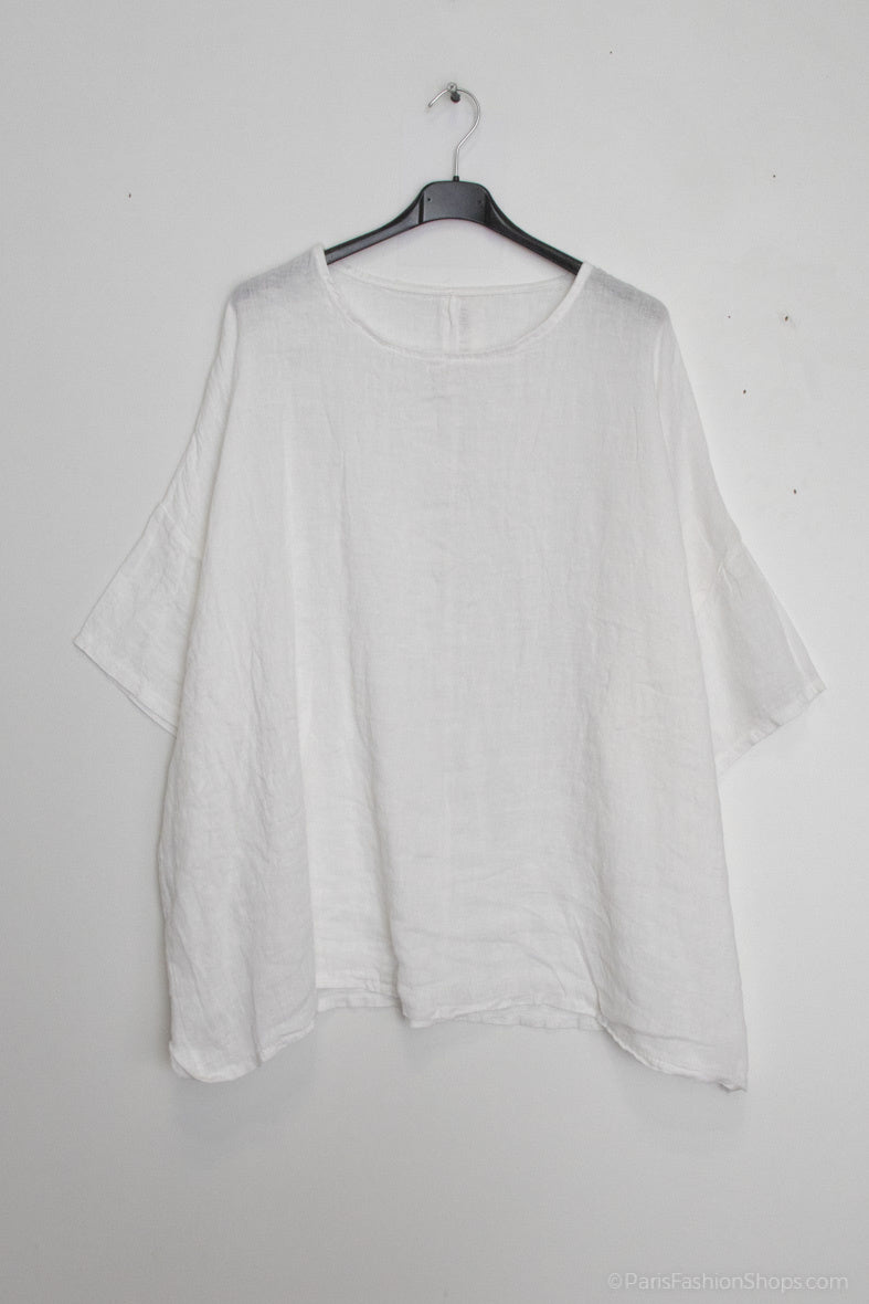 Plus Size T-shirt i Linne