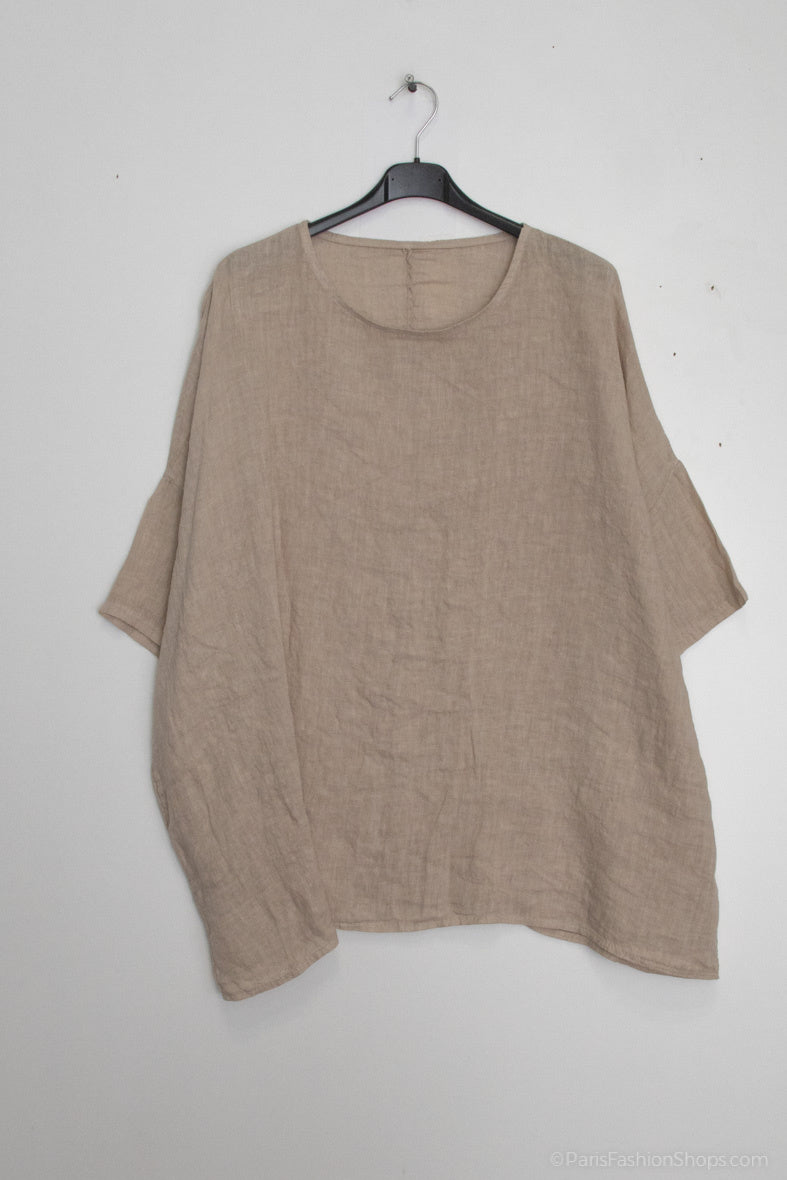 Plus Size T-shirt i Linne