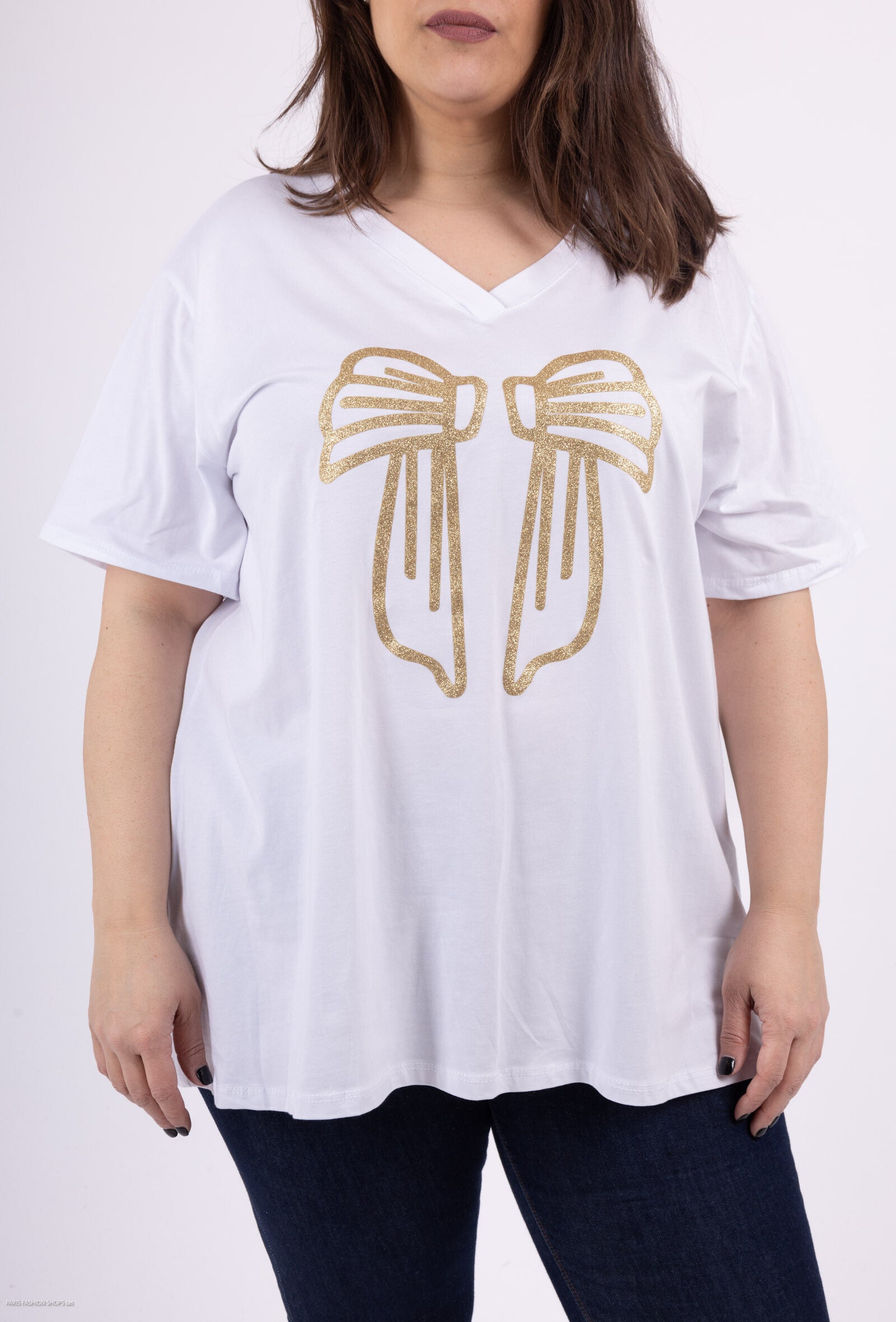 Plus Size Printed white tee-shirt