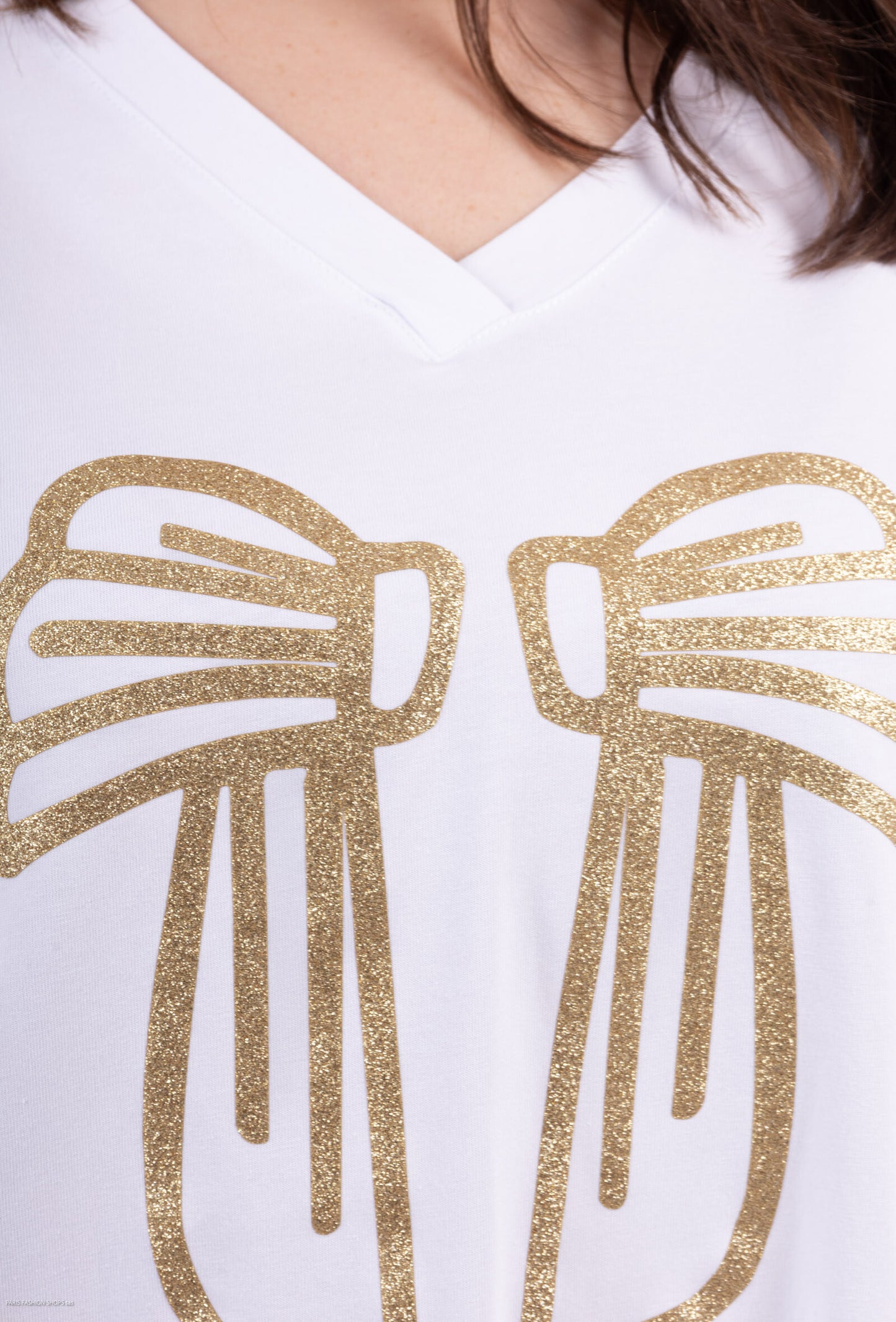 Plus Size Tryckta vita t-shirt