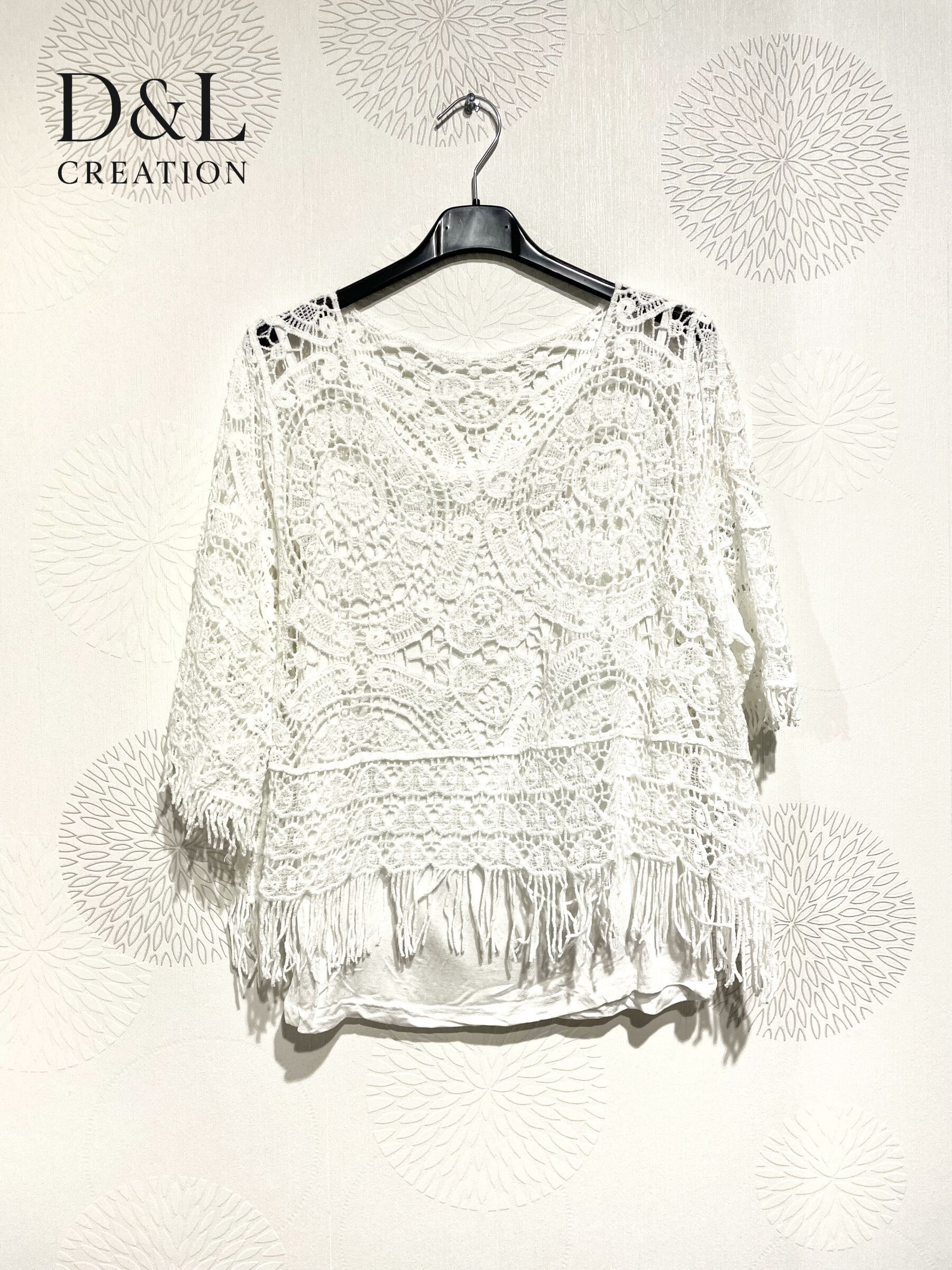 Plus Size Top med Fringes och Tank Top T38-T46