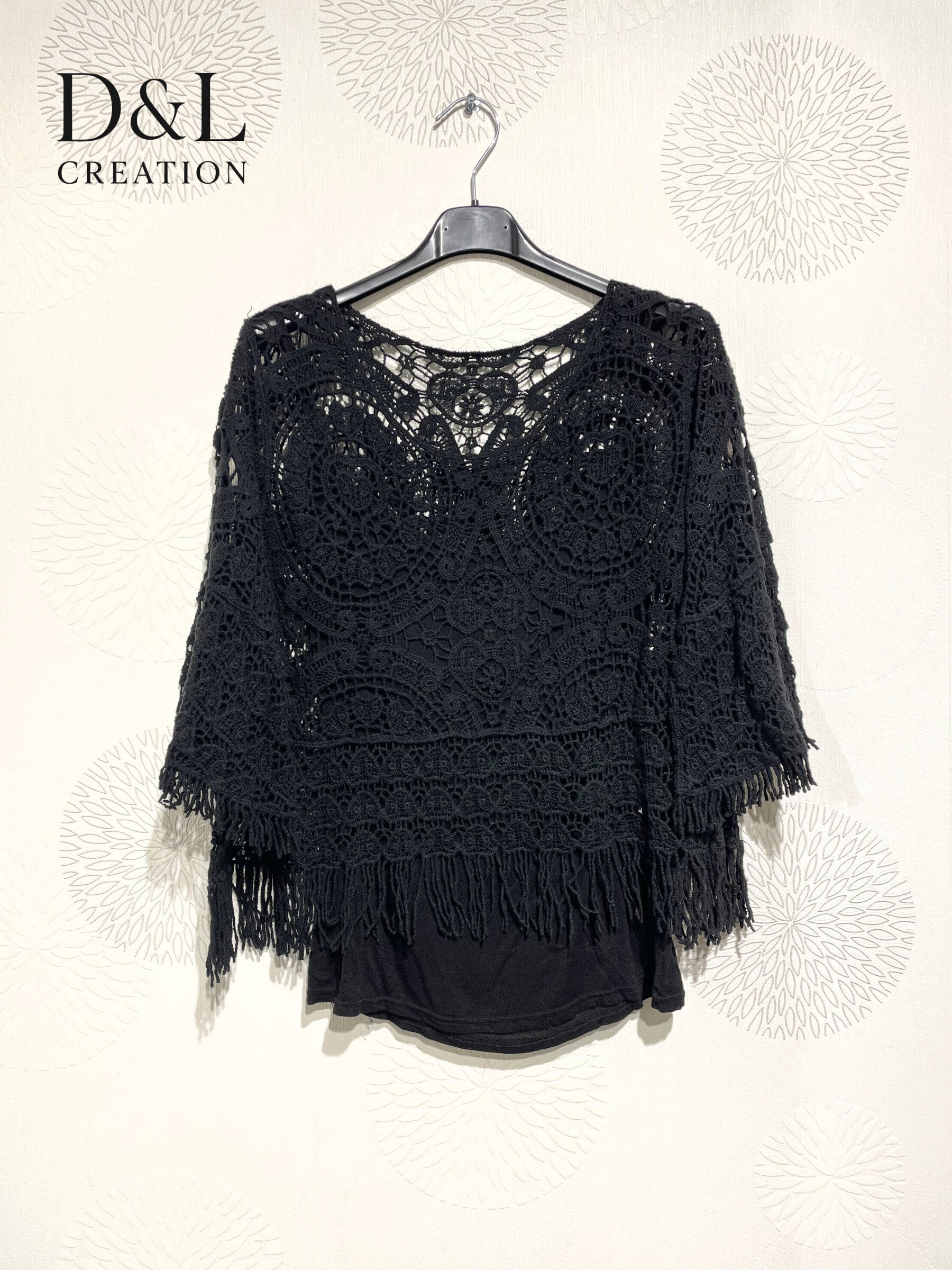 Plus Size Top 2 pieces tank top and hook with fringes T38 to T46