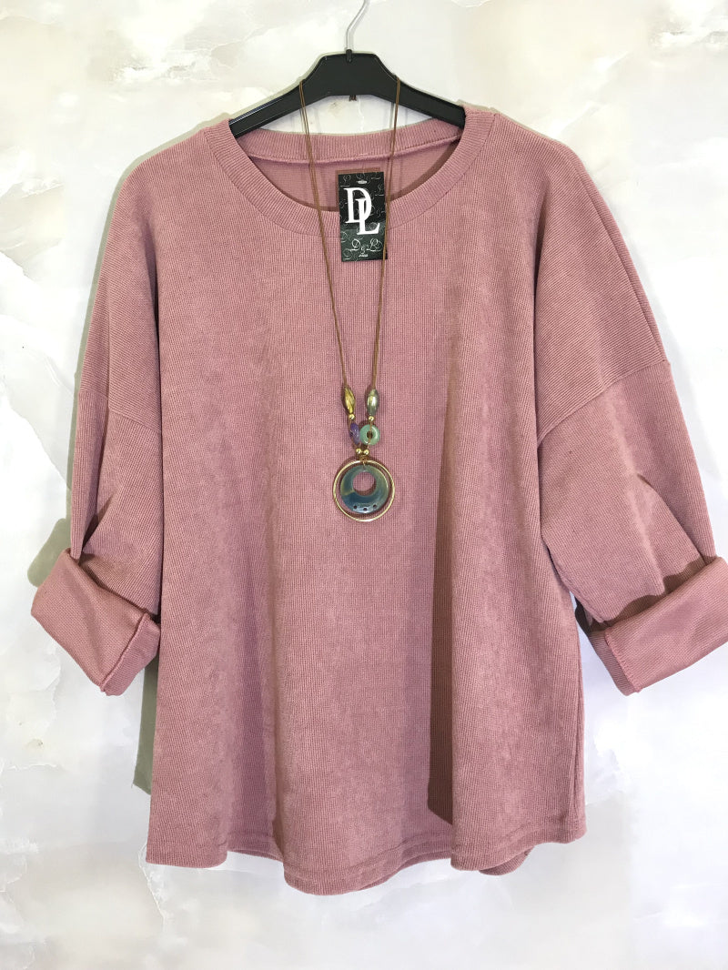 Plus Size Sammetstop med Lång Ärmar och Krage
