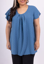 Plus Size Top with flared sleeves back sleeves