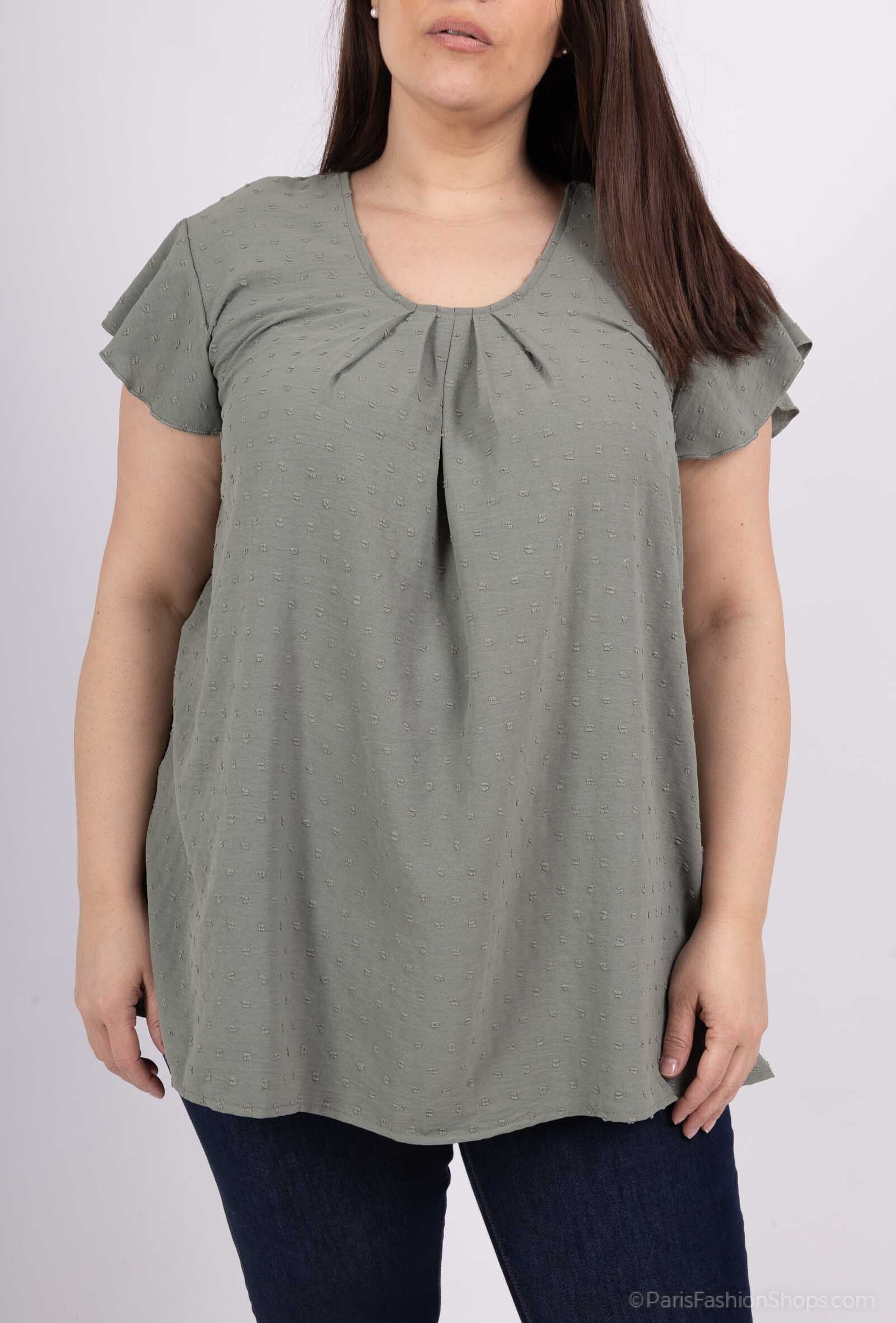 Plus Size Top with flared sleeves back sleeves