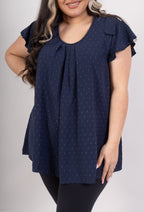 Plus Size Top with flared sleeves back sleeves
