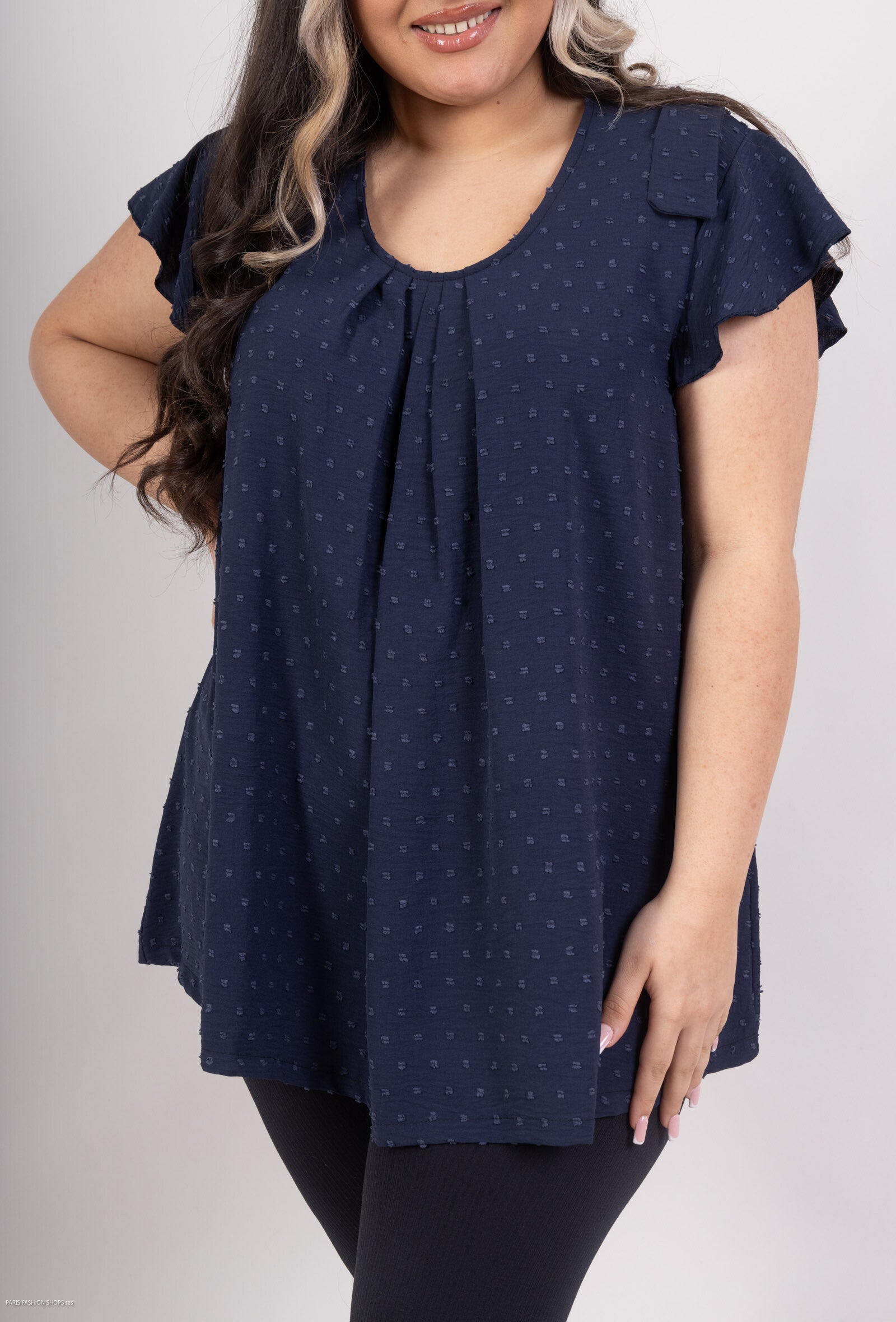Plus Size Top with flared sleeves back sleeves
