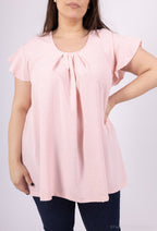 Plus Size Top med Fladdrande Ärmar