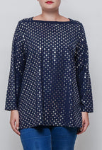 Plus Size Spotted Top