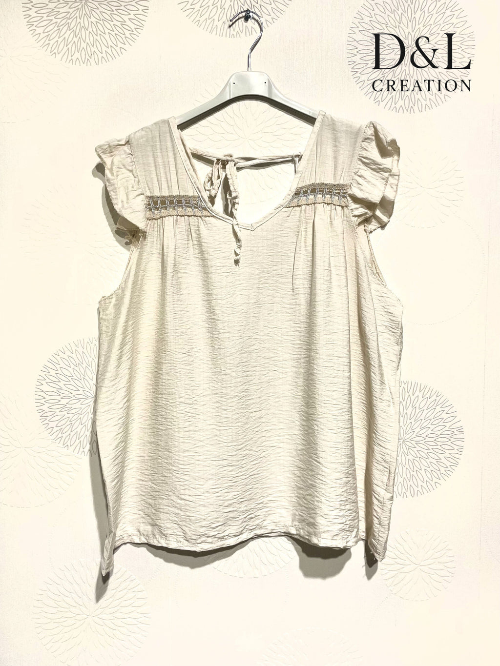 Plus Size Top with crazy mini sleeves and knot in the back T38 at T50