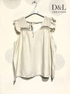 Plus Size Top with crazy mini sleeves and knot in the back T38 at T50