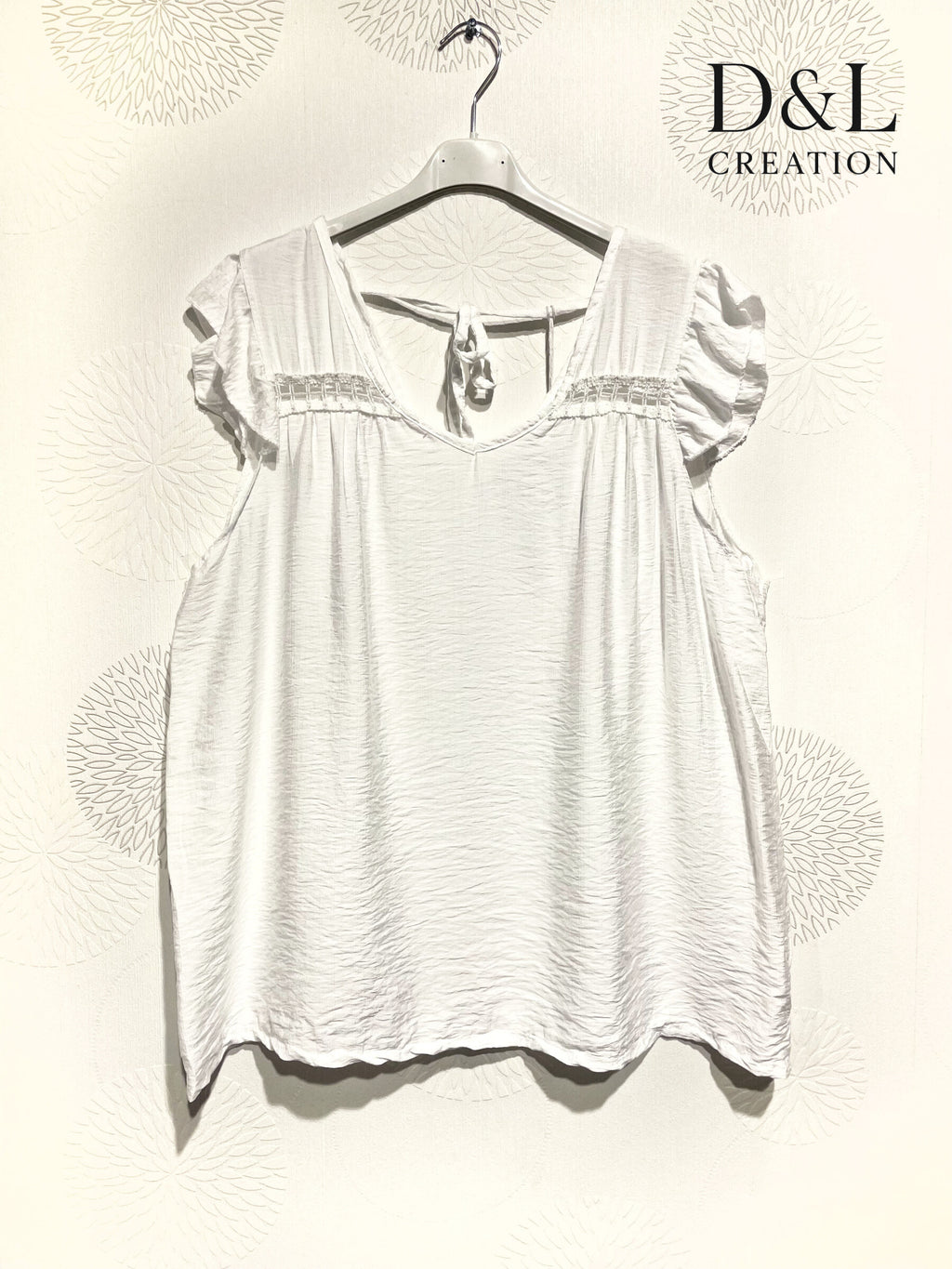 Plus Size Top with crazy mini sleeves and knot in the back T38 at T50