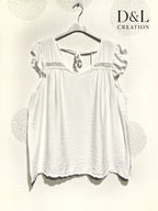 Plus Size Top with crazy mini sleeves and knot in the back T38 at T50