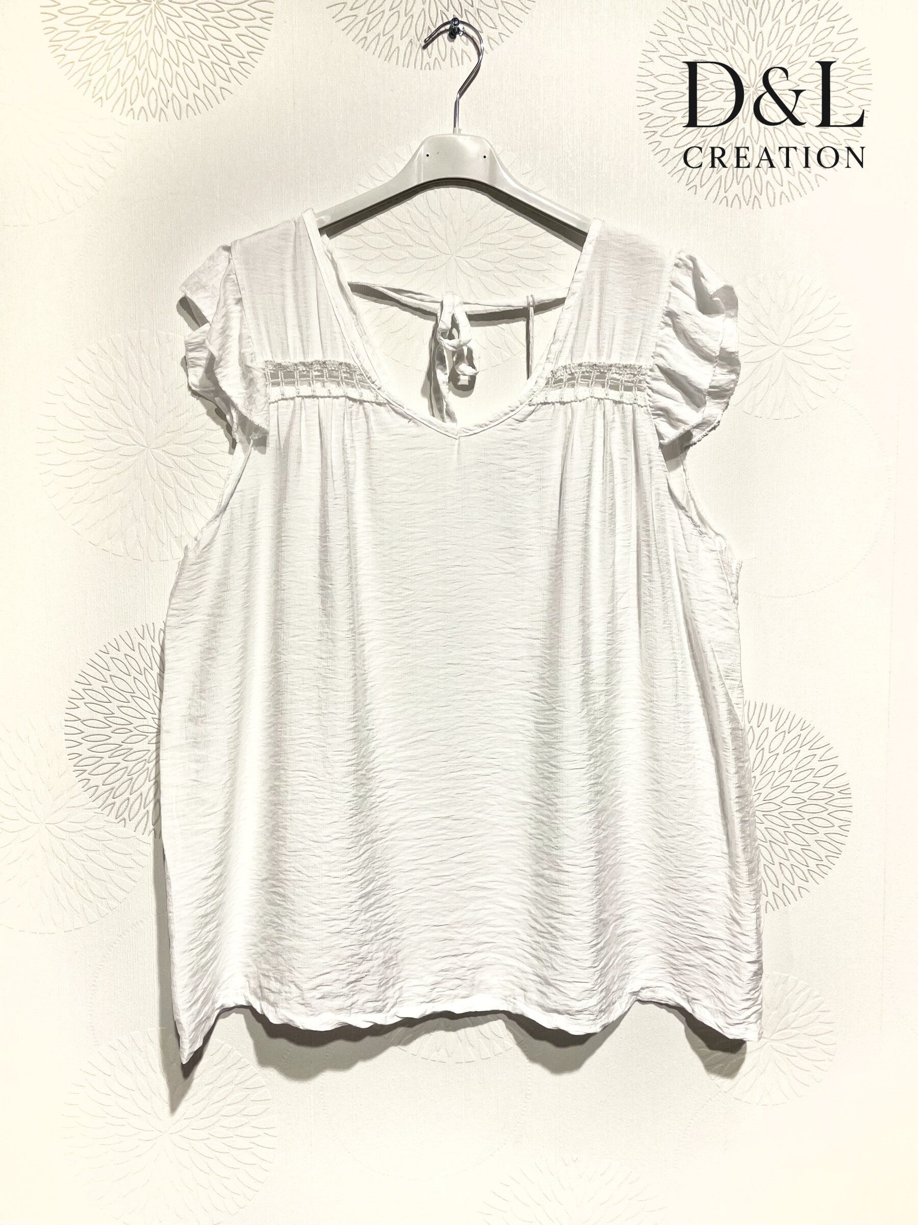 Plus Size Top with crazy mini sleeves and knot in the back T38 at T50