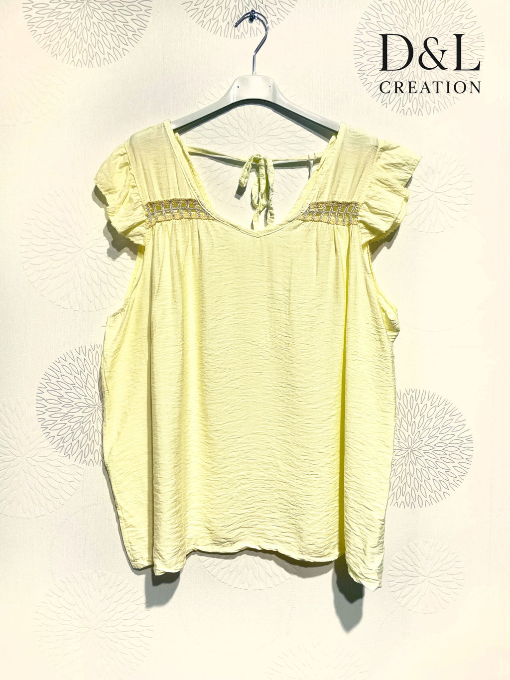 Plus Size Top with crazy mini sleeves and knot in the back T38 at T50