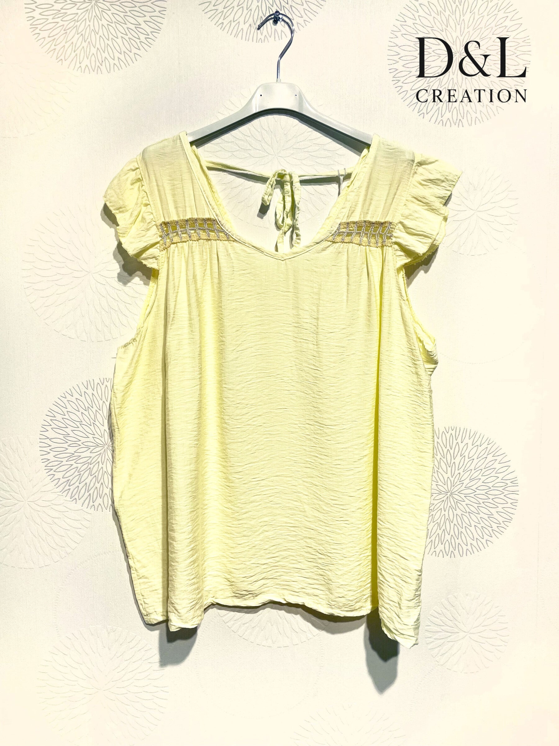 Plus Size Top with crazy mini sleeves and knot in the back T38 at T50