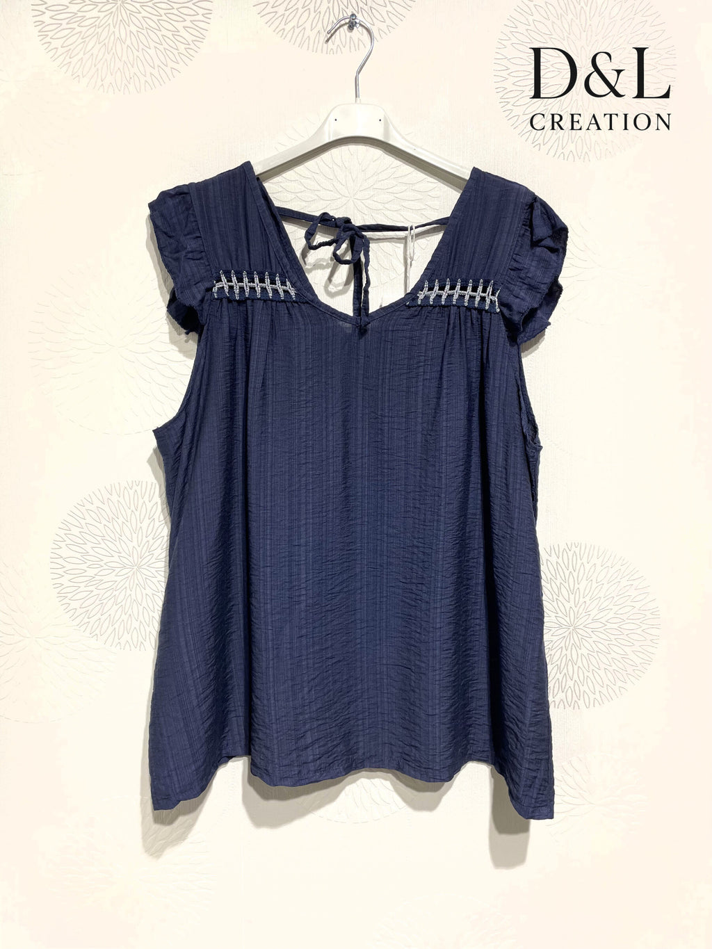 Plus Size Top with crazy mini sleeves and knot in the back T38 at T50