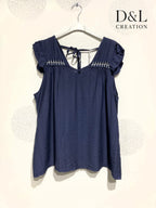 Plus Size Top with crazy mini sleeves and knot in the back T38 at T50