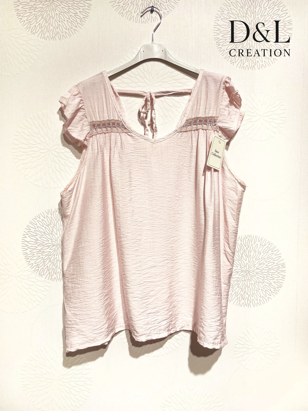Plus Size Top with crazy mini sleeves and knot in the back T38 at T50