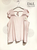 Plus Size Top with crazy mini sleeves and knot in the back T38 at T50