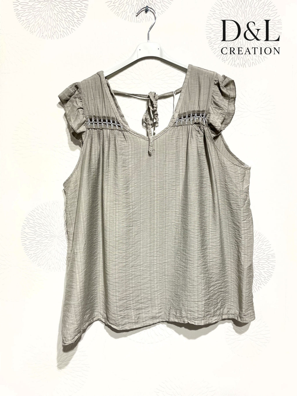 Plus Size Top with crazy mini sleeves and knot in the back T38 at T50