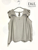Plus Size Top with crazy mini sleeves and knot in the back T38 at T50