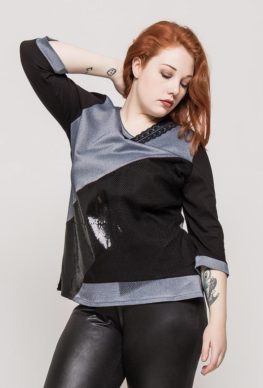 Plus Size Top med Paljetter
