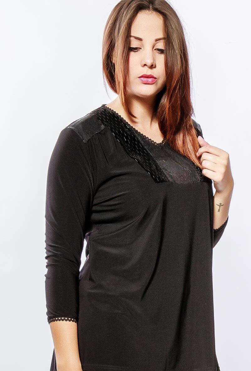Plus Size Iridescent Top med Långa Ärmar