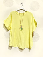 Plus Size Top double cotton gauze with lace in the back T38 to T52