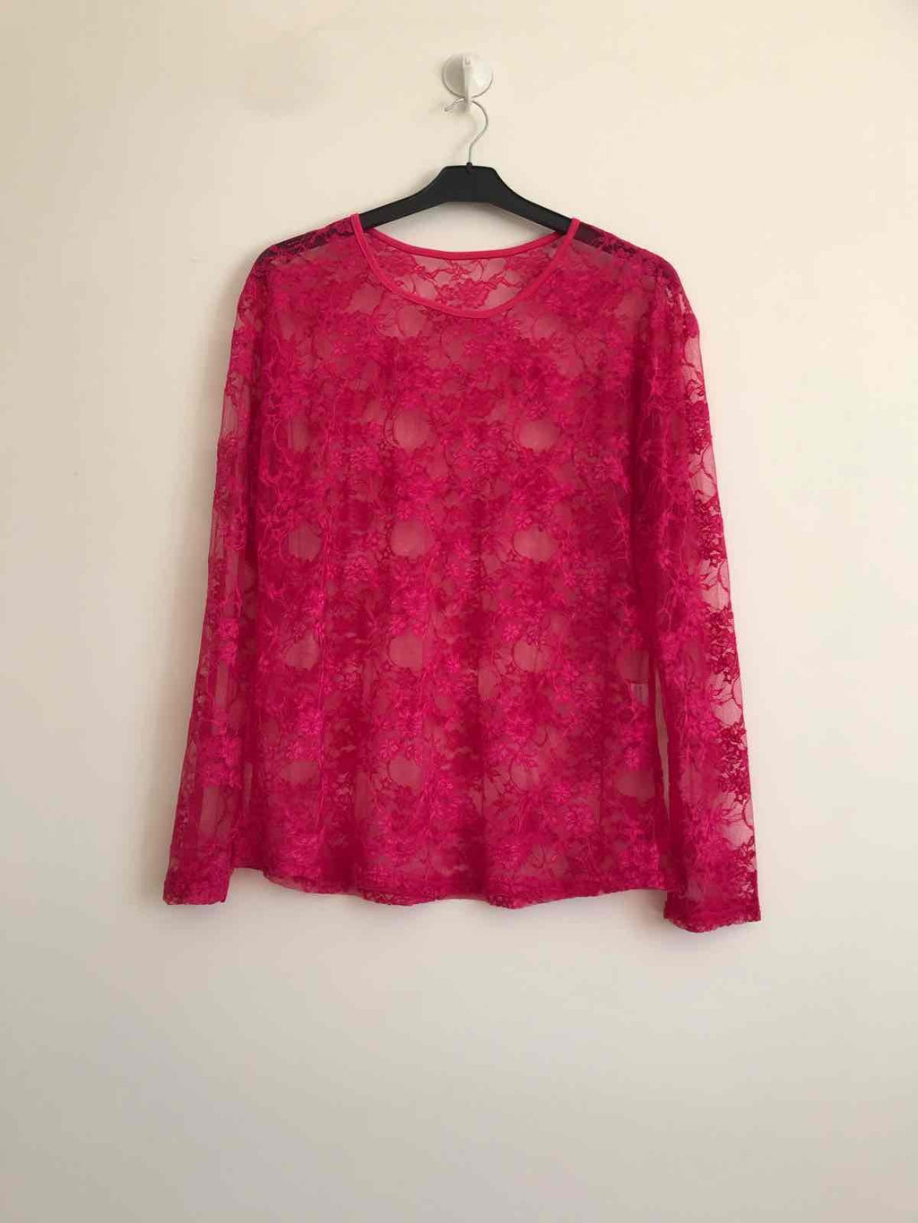 Plus Size Rundhals Spetsblus