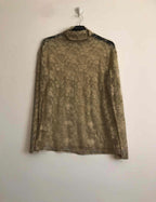 Plus Size Turtleneck Lace Top