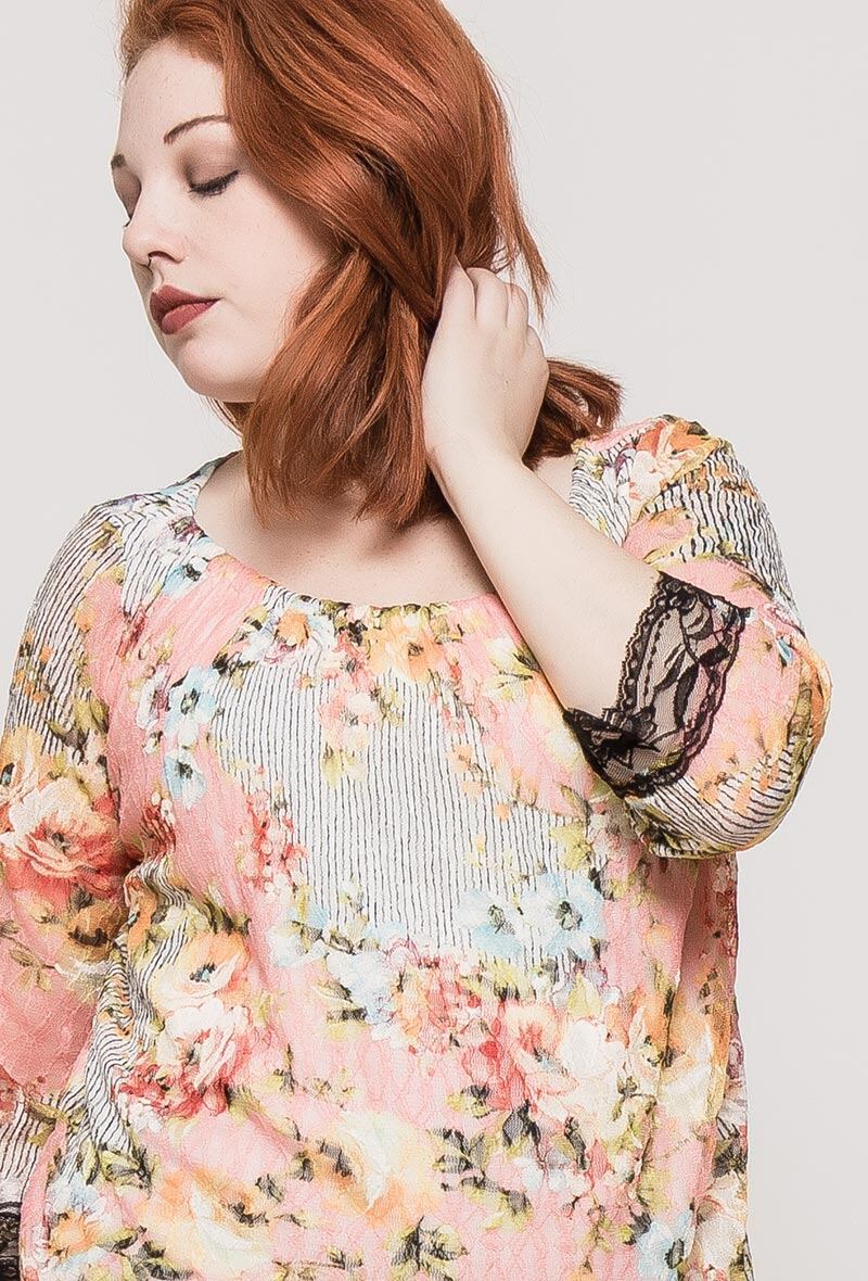Plus Size Floral Lace Top