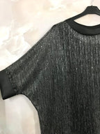 Plus Size Paljett Tylltop med Tanktop och Läderdetaljer