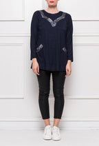 Plus Size Fancy Top med Fickor