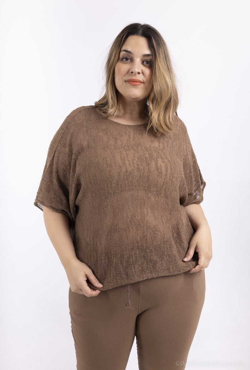 Plus Size Kort Akryl Top