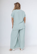 Plus Size Top med Sidofickor