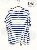 Plus Size Top Large Size Ultra Stretch Marinière Col V T38 at T56