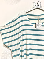 Top Large Size Ultra Stretch Marinière Col V T38 till T56