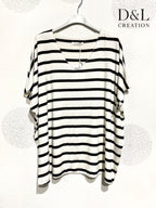 Plus Size Top Marinière med V-hals T38 till T56