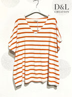 Plus Size Top Marinière med V-hals T38 till T56