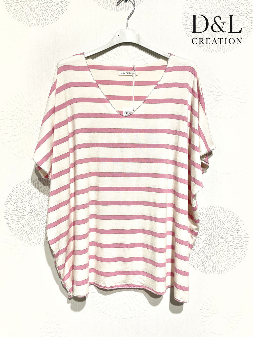 Plus Size Top Marinière med V-hals T38 till T56