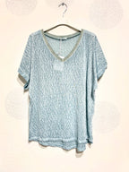 Plus Size Printed top with glitter strip in t -t t38 to t50