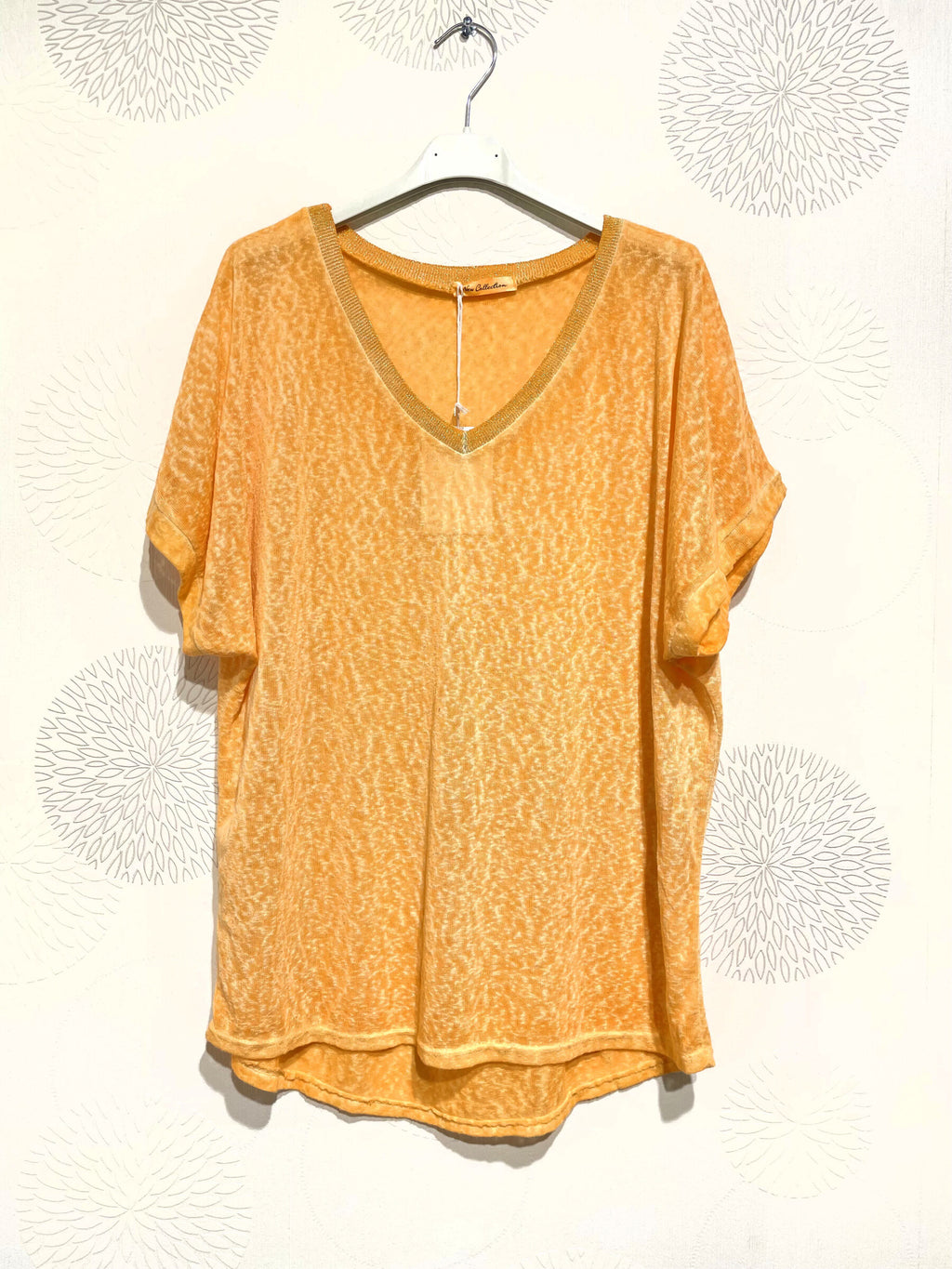 Plus Size Printed top with glitter strip in t -t t38 to t50